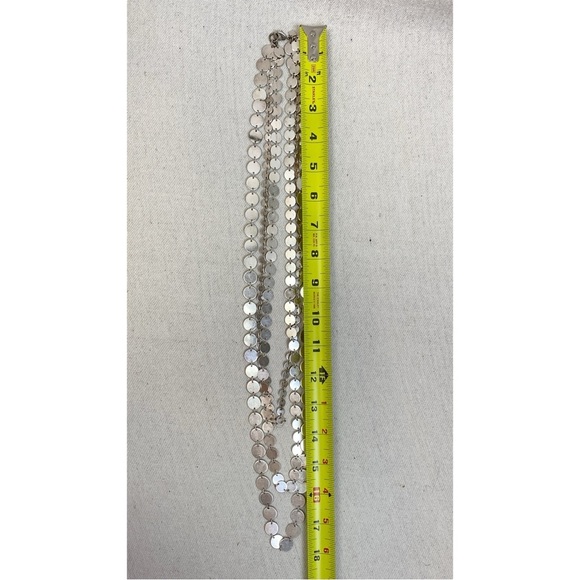 Banana Republic 3 Strand Silver Tone graduated discs Necklace - Picture 4 of 4